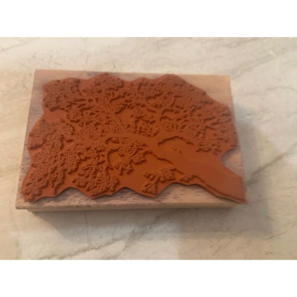 Stampscapes Oak Branch 203G Trees Rubber Stamp Mounted/wood 3 1/4 x 4 5/8" 1997 - Picture 4 of 4